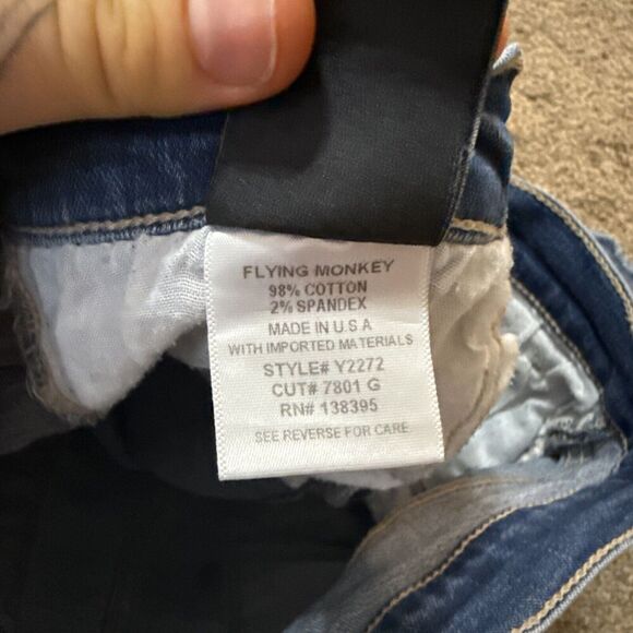 FLYING MONKEY Shorts 26 Cut off Distressed Mid Rise Denim Bermuda Modest - Picture 9 of 11